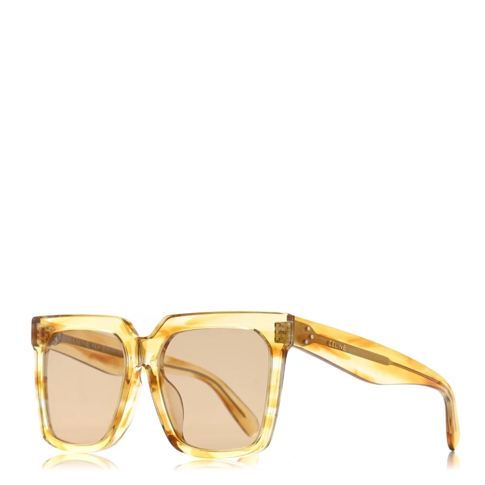 NEW CELINE SQUARE UNISEX YELLOW EYEWEAR CL4055FN 55E SUNGLASSES CL 4055FL - Picture 1 of 4